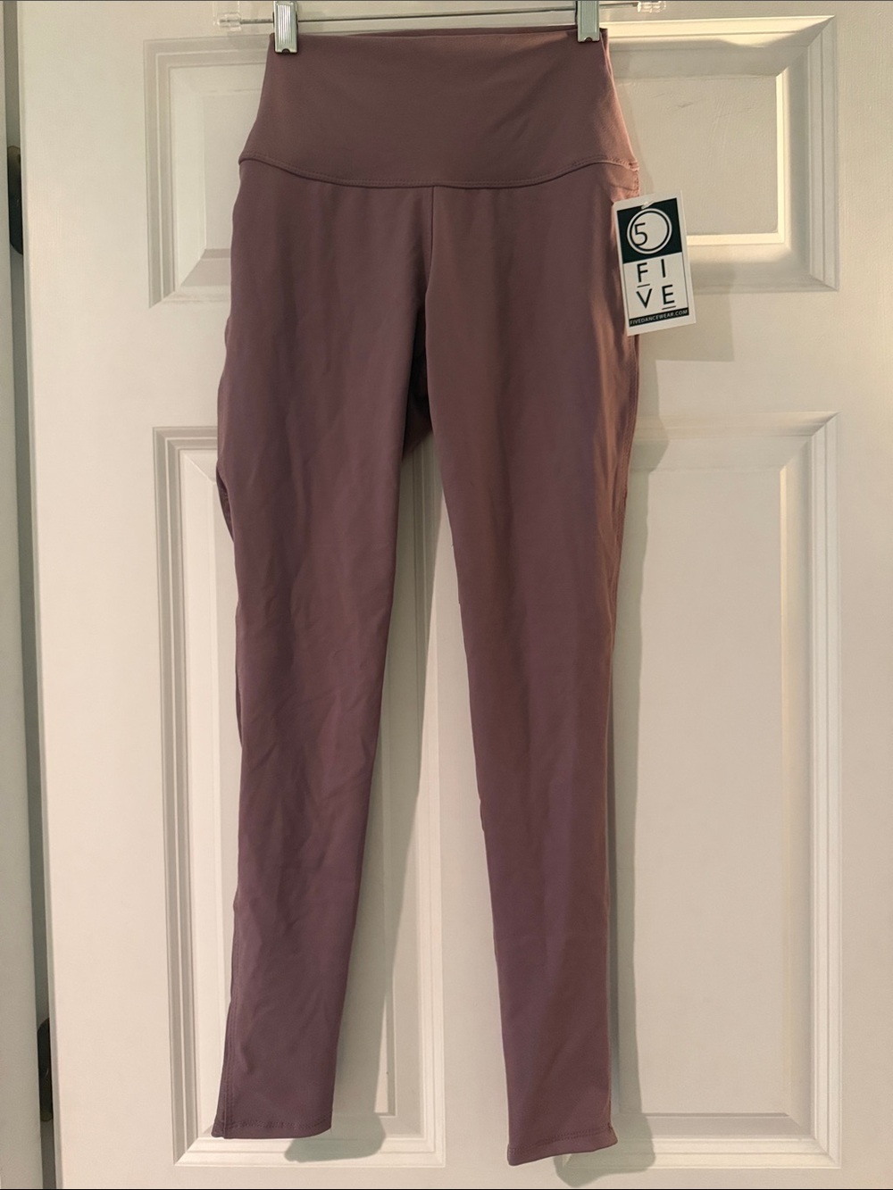 Five Dancewear Women's High-Waist Mauve Leggings with Mesh